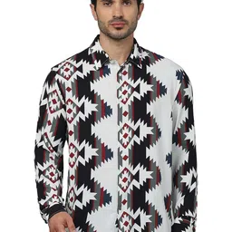 Celio Classic Geometric Printed Casual Shirt-image-4