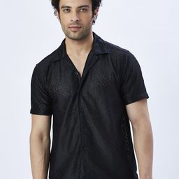 VALEN CLUB Men Relaxed Semi Sheer Printed Casual Shirt-image-78
