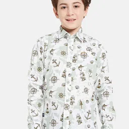 Octave Boys Spread Collar Conversational Printed Cotton Shirt-image-20