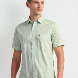 Arrow Sport Manhattan Slim Fit Micro Ditsy Printed Spread Collar Casual Shirt-picture-0