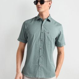 Arrow Sport Micro Ditsy Printed Cotton Casual Shirt-image-65