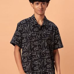 TeenTrums Boys Abstract Printed Cotton Oversized Casual Shirt-image-90