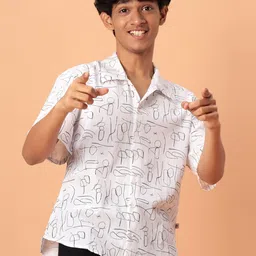 TeenTrums Boys Abstract Printed Oversized Cotton Casual Shirt-image-23