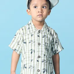 Cutiekins Boys Short Sleeves Spread Collar Opaque Printed Casual Shirt-image-43