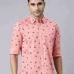 Joven Conversational Printed Slim Fit Cotton Casual Shirt-image-18