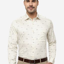 METAL Floral Printed Cotton Slim Fit Formal Shirt-image-80