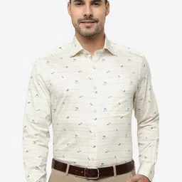 METAL Floral Printed Cotton Slim Fit Formal Shirt-image-72