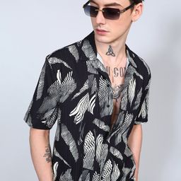 Campus Sutra Men Comfort Foliage Printed Cuban Collar Oversized Casual Shirt-image-72