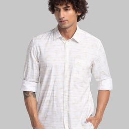 Parx Slim Fit Printed Spread Collar Casual Shirt-image-13