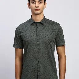 Parx Slim Fit Floral Printed Opaque Cotton Casual Shirt-image-20