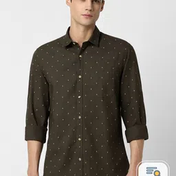 Peter England Casuals Slim Fit Micro Ditsy Printed Pure Cotton Casual Shirt-image-24