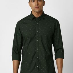 Peter England Casuals Men Slim Fit Opaque Micro Ditsy Printed Casual Shirt-image-87