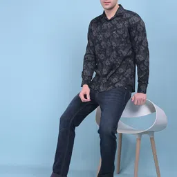 Crimsoune Club Classic Slim Fit Abstract Printed Cotton Casual Shirt-image-91