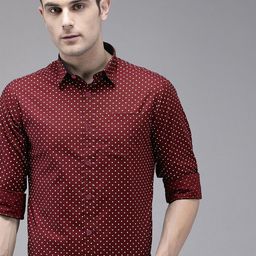 FUBAR Slim Fit Polka Dots Printed Formal Shirt-image-65