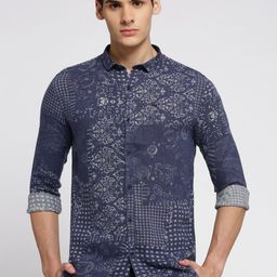 SHOWOFF Standard Slim Fit Ethnic Motifs Printed Cotton Casual Shirt-image-56