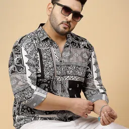 Rigo Plus Size Comfort Slim Fit Ethnic Motifs Printed Casual Shirt-image-37