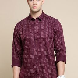 INVICTUS Sport Micro Ditsy Printed Twill Slim Fit Cotton Shirt-image-11