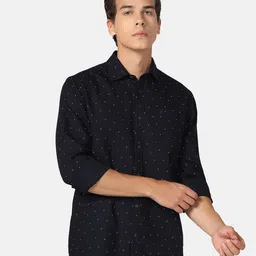 Blackberrys India Slim Polka Dots Printed Opaque Cotton Casual Shirt-image-73