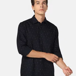 Blackberrys India Slim Polka Dots Printed Opaque Cotton Casual Shirt-34