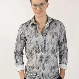 Thomas Scott Men Premium Slim Fit Opaque Printed Casual Shirt-image-54