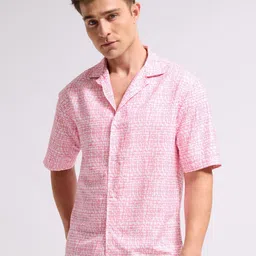 MISCHIEF MONKEY Men Classic Boxy Opaque Printed Casual Shirt-image-18