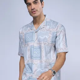 Maniac Trim Boxy Ethnic Motifs Printed Oversized Casual Shirt-image-32