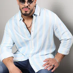 Instafab Plus Striped Classic Casual Shirt-image-87