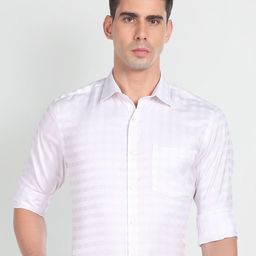 Arrow Checked Twill Pure Cotton Formal Shirt-image-56