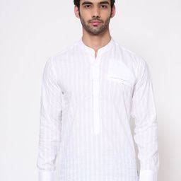 SHIRT THEORY Men White Striped Casual Shirt-image-120
