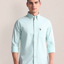 U.S. Polo Assn. Vertical Striped Button-Down Collar Tailored Fit Shirt-image-27