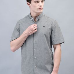 Woodland Men Micro Checks Opaque Striped Casual Shirt-picture-32