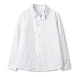 StyleCast White Boys Striped Casual Shirt-image-0