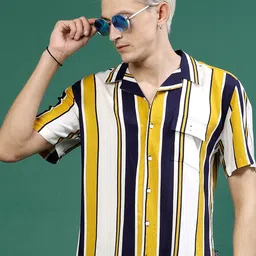 Rigo Slim Fit Striped Casual Shirt-image-10