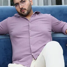 Instafab Plus Men Comfort Opaque Striped Casual Shirt-image-80
