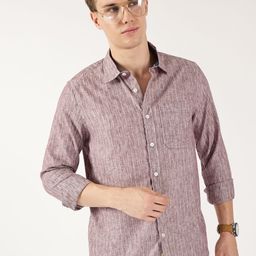 Thomas Scott Men Classic Speread Collar Vertical Striped Linen Casual Shirt-picture-35