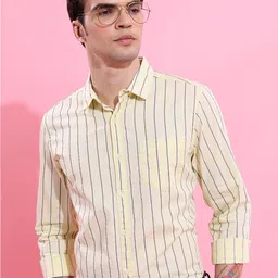 KETCH Slim Fit Vertical Stripes Cotton Casual Shirt-image-99