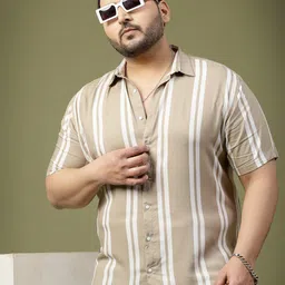 Rigo Comfort Slim Fit Opaque Striped Casual Shirt-image-14
