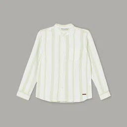 Fame Forever by Lifestyle Boys Mandarin Collar Vertical Striped Cotton Casual Shirt-image-84