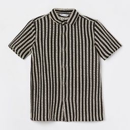 Fame Forever by Lifestyle Boys Cutaway Collar Textured Cotton Casual Shirt-image-94