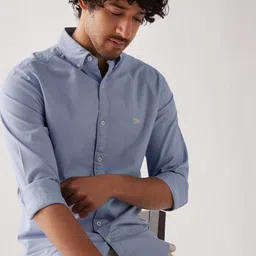 Andamen Men Oxford Button-Down Collar Cotton Casual Shirt-image-87