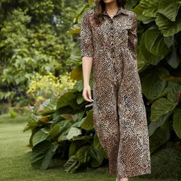 KASSUALLY Animal Printed Safari Edit Waist Tie Up Jumpsuit-image-98