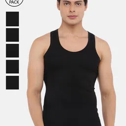 Dollar Bigboss Men Solid Pack of 6 Cotton Innerwear Vests-picture-50