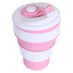 Kuber Industries Pink & White Printed Matte Dishwasher Safe Collapsible Mug 350 ml-15