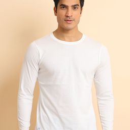 berry blues Round Neck Long Sleeves Cotton T-shirt-image-98