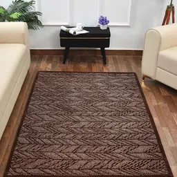PRESTO Brown & Beige Abstract Printed No Shredding Carpet-8