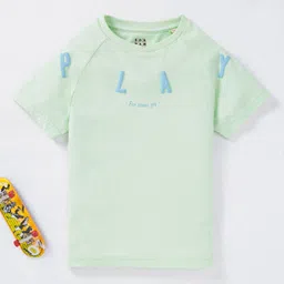 Ed-a-Mamma Boys Typography Printed Round Neck Raglan Sleeves Cotton T-shirt-31