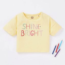 Ed-a-Mamma Girls Typography Printed Drop-Shoulder Sleeves Cotton T-shirt-image-88
