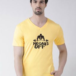 Friskers Typography Printed V-Neck Bio Wash Cotton T-Shirt-image-71