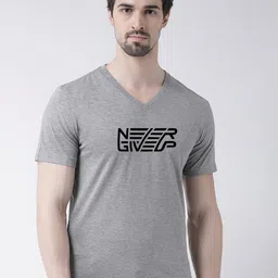 Friskers Typography Printed V-Neck Bio Wash Cotton T-Shirt-picture-23