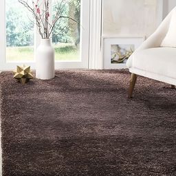 Shopgallery Brown Textured Anti Skid Rectangle Shaggy Carpet-27